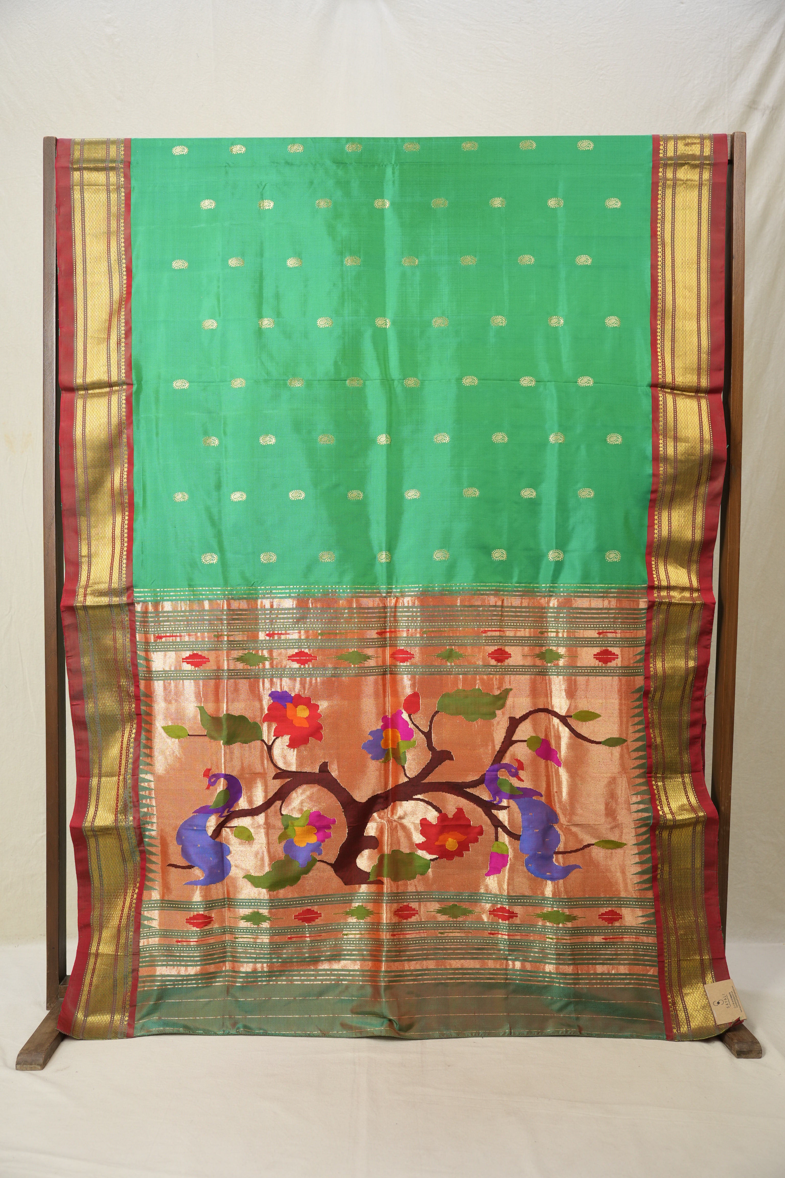 Green Silk Paithani Saree - SRGSPS709