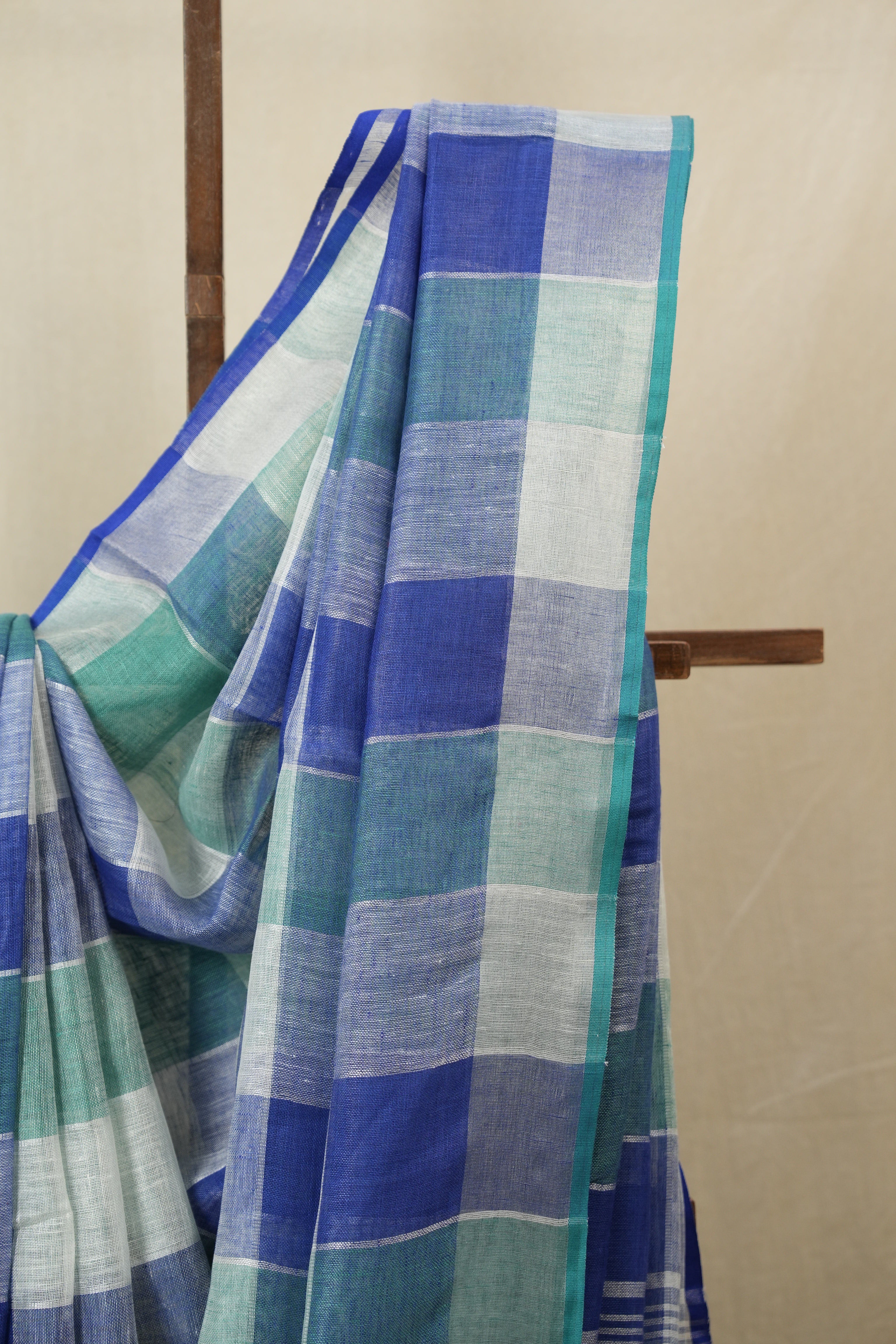 Multicolor Linen Saree With Tassels - SRMLS495