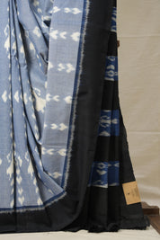 Jeans Blue Pochampalli Cotton Ikat Saree - SRJBPCIS577