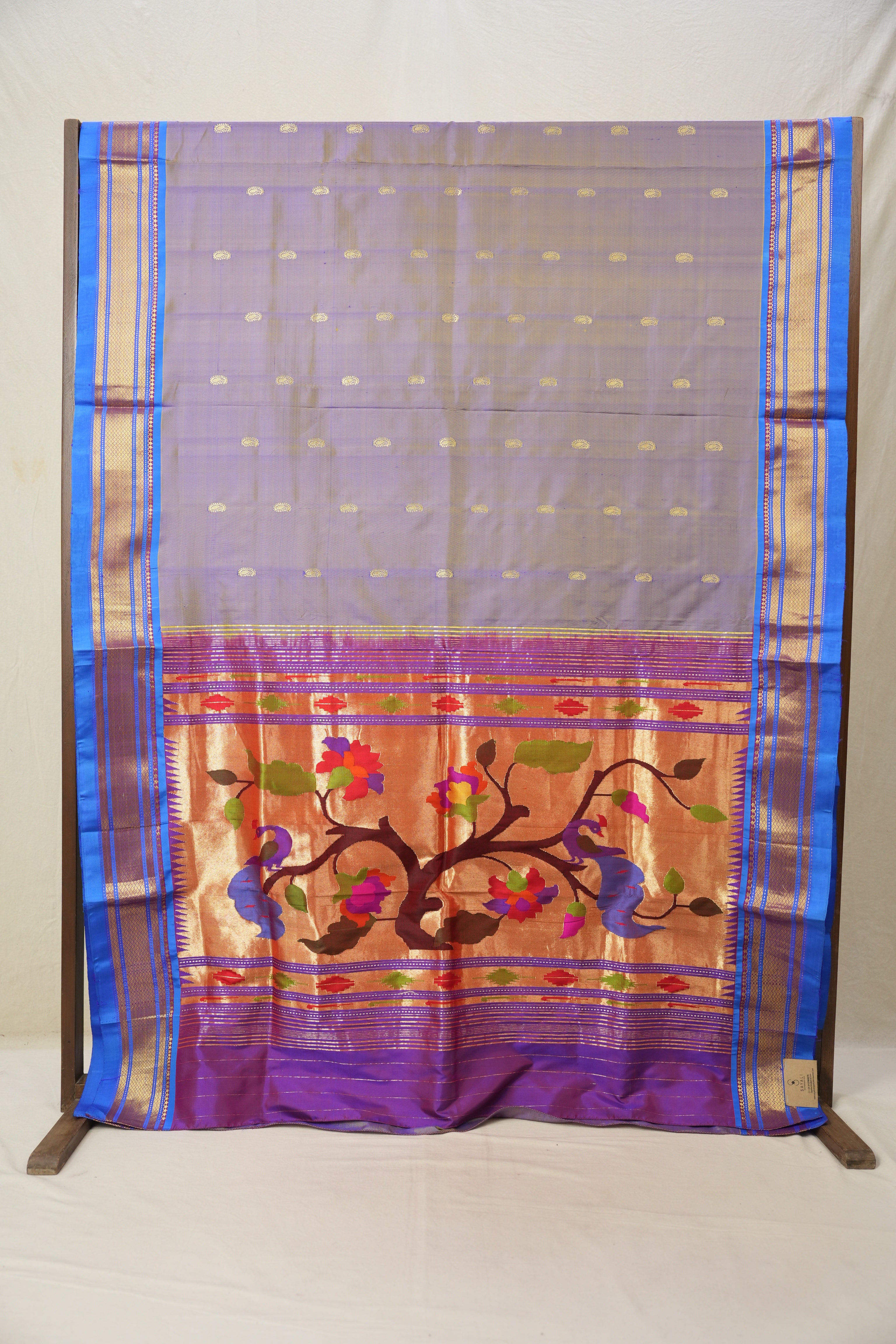 Two Tone Purple Silk Paithani Saree - SRTTPSPS697