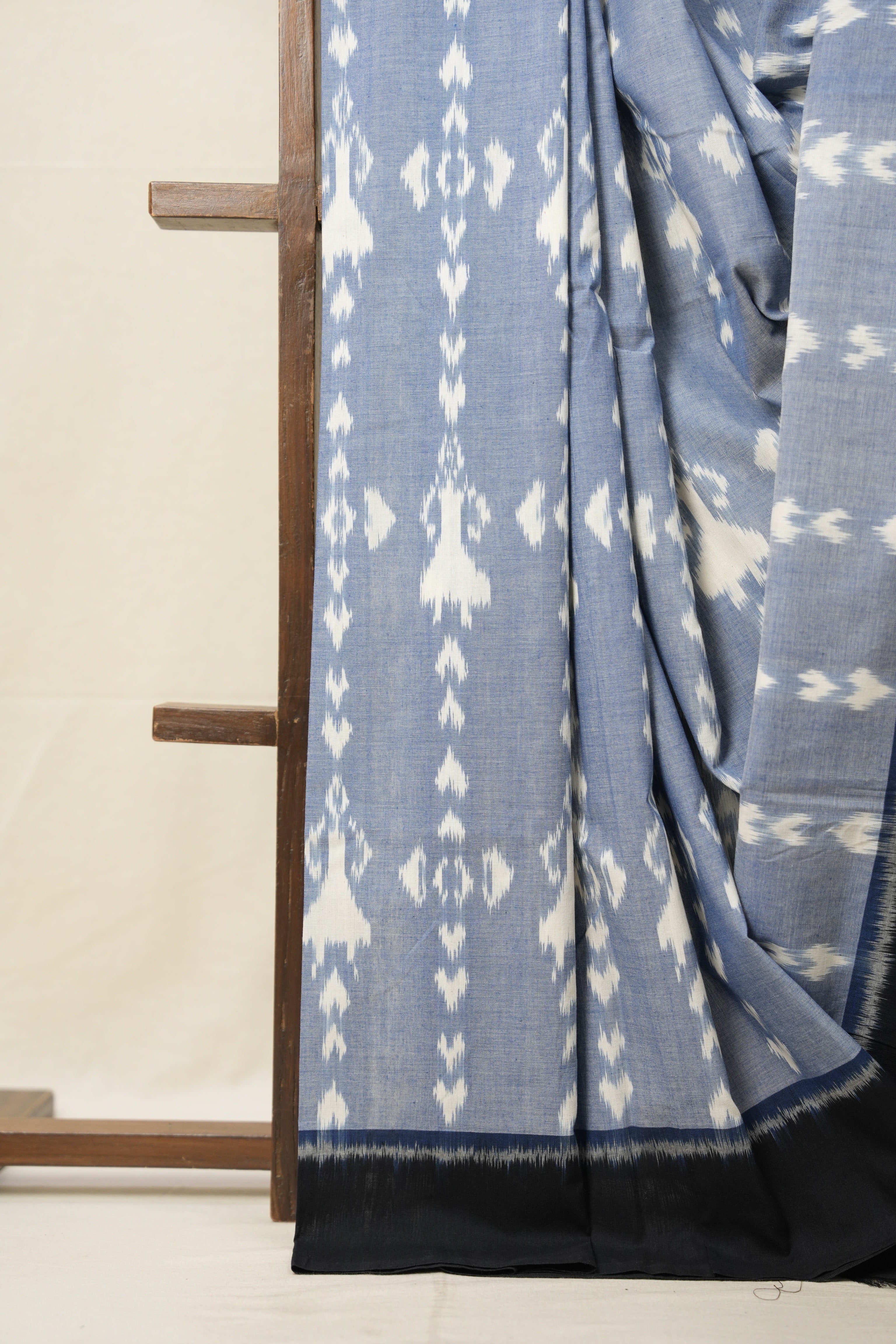 Jeans Blue Pochampalli Cotton Ikat Saree - SRJBPCIS577