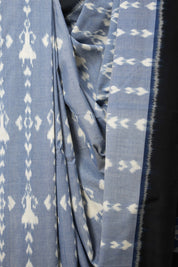 Jeans Blue Pochampalli Cotton Ikat Saree - SRJBPCIS577