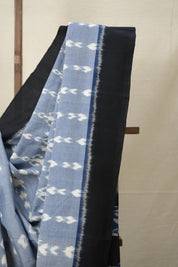 Jeans Blue Pochampalli Cotton Ikat Saree - SRJBPCIS577