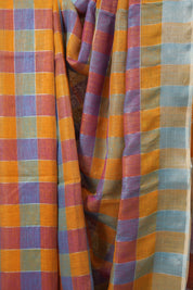 Multicolor Linen Saree With Tassels - SRMLS494