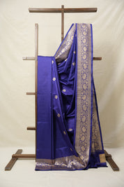 Navy Blue Banarasi Silk Saree - SRNBBSS878