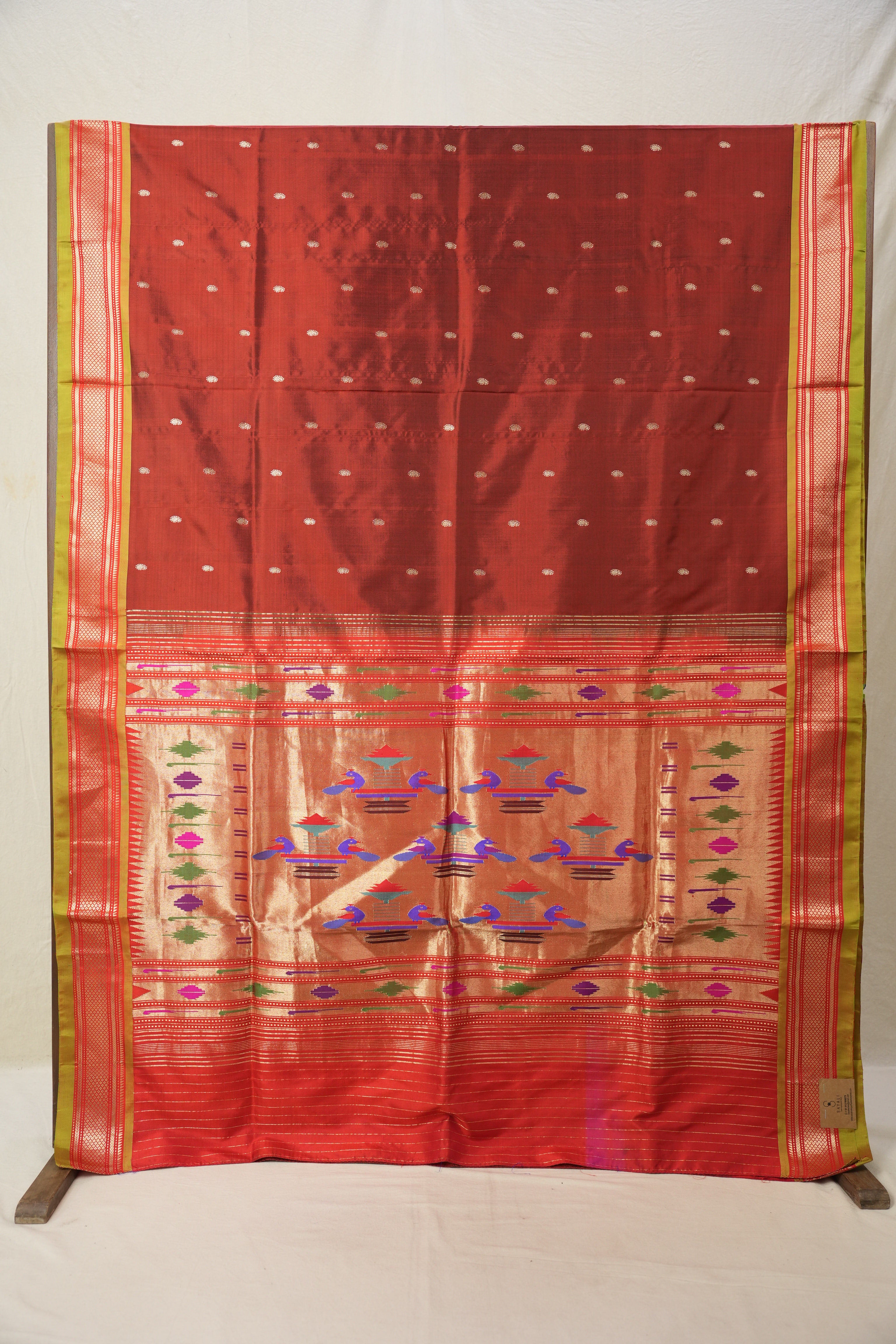 Maroon Silk Paithani Saree - SRMSPS457