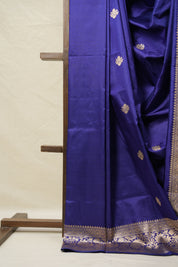 Navy Blue Banarasi Silk Saree - SRNBBSS878