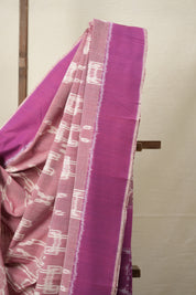 Pink Purple Pochampalli Cotton Ikat Saree - SRPPPCIS576
