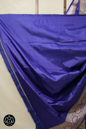 Navy Blue Banarasi Silk Saree - SRNBBSS878