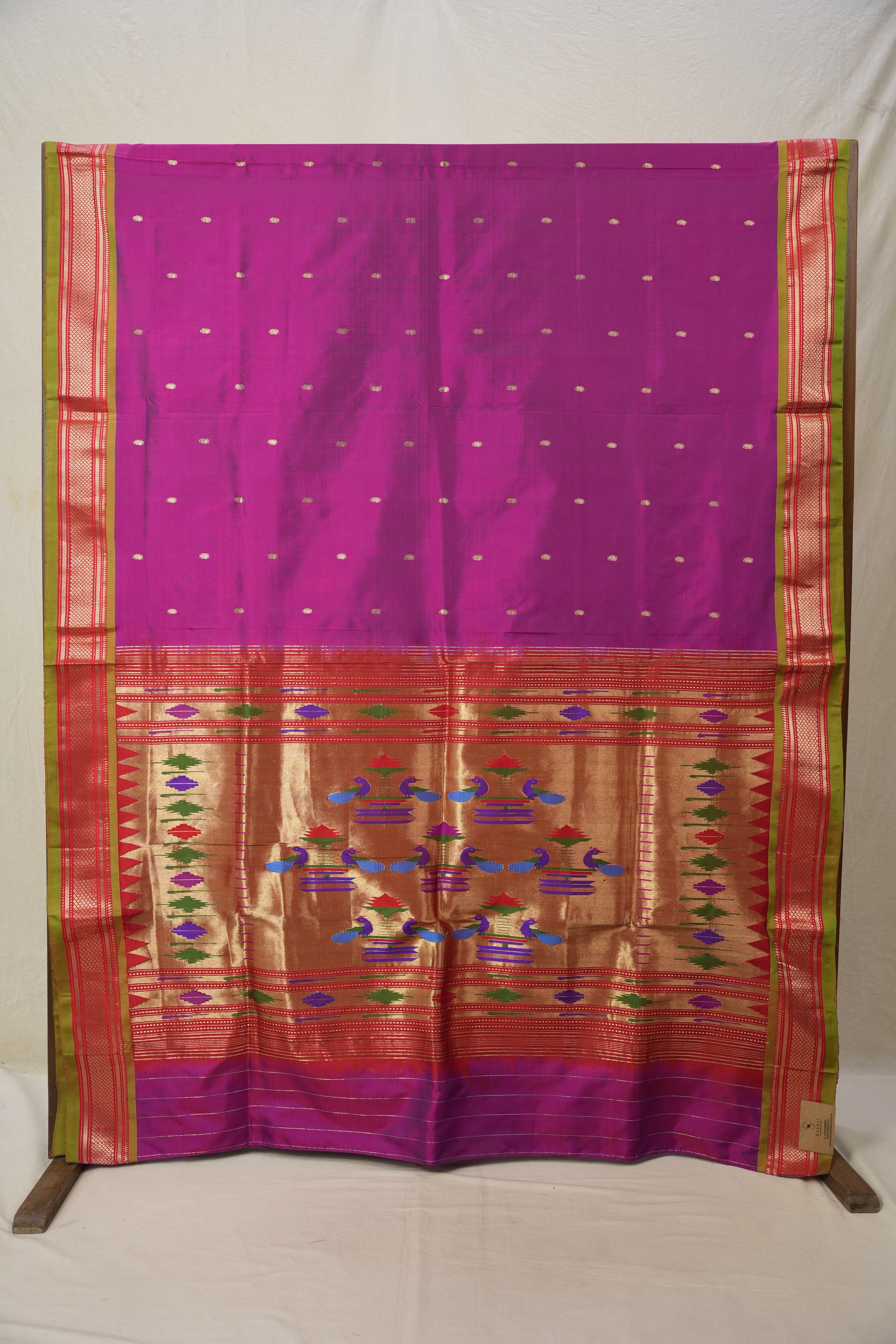 Two Tone Purple Silk Paithani Saree - SRTTPSPS725