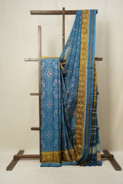 Peacock Blue Rajkot Patola Silk Saree - SRPBRPSS357