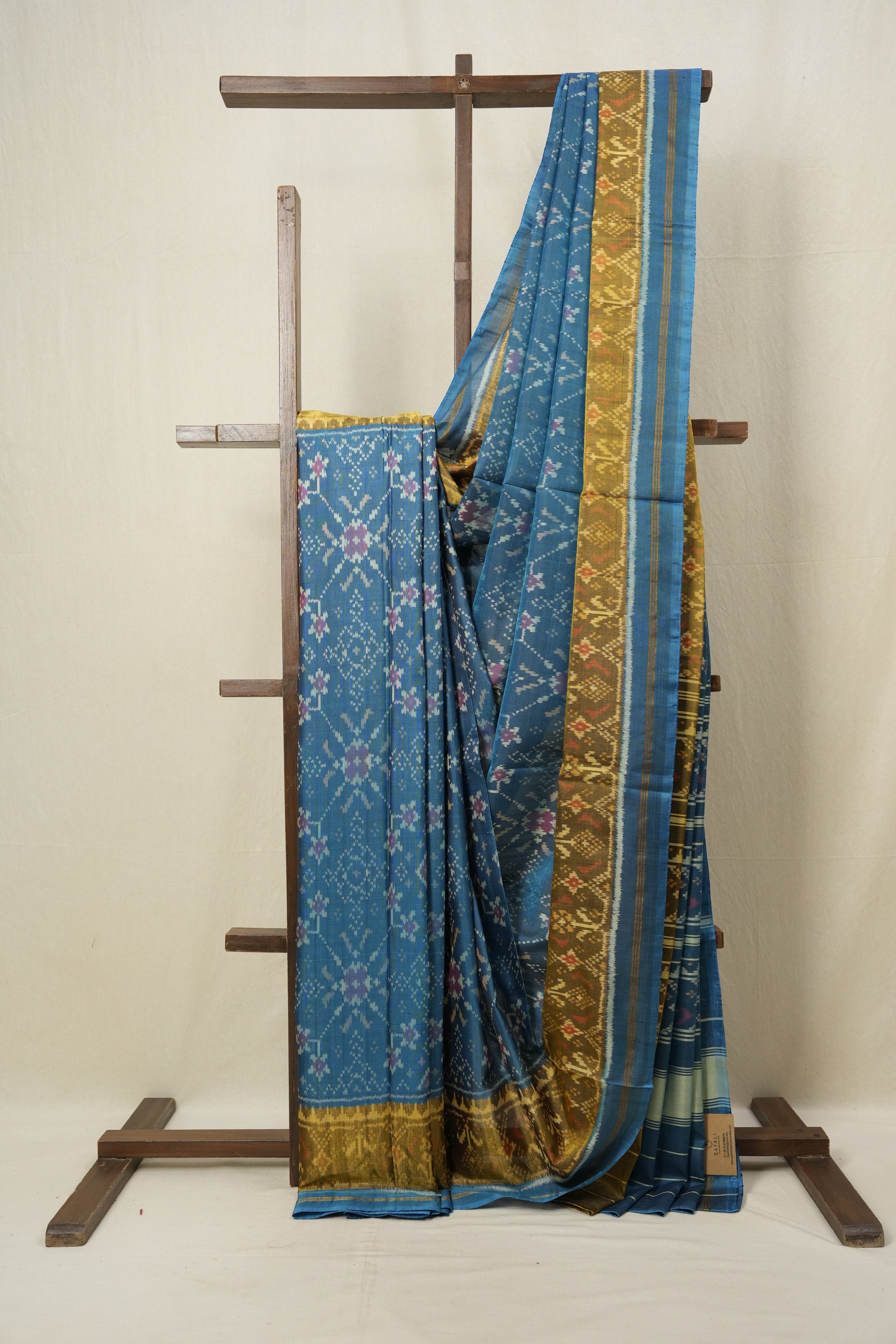 Peacock Blue Rajkot Patola Silk Saree - SRPBRPSS357