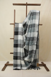 Multicolor Linen Saree With Tassels - SRMLS492