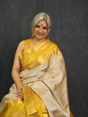 Ivory Soft Silk Saree - SRISSS431