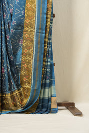 Peacock Blue Rajkot Patola Silk Saree - SRPBRPSS357