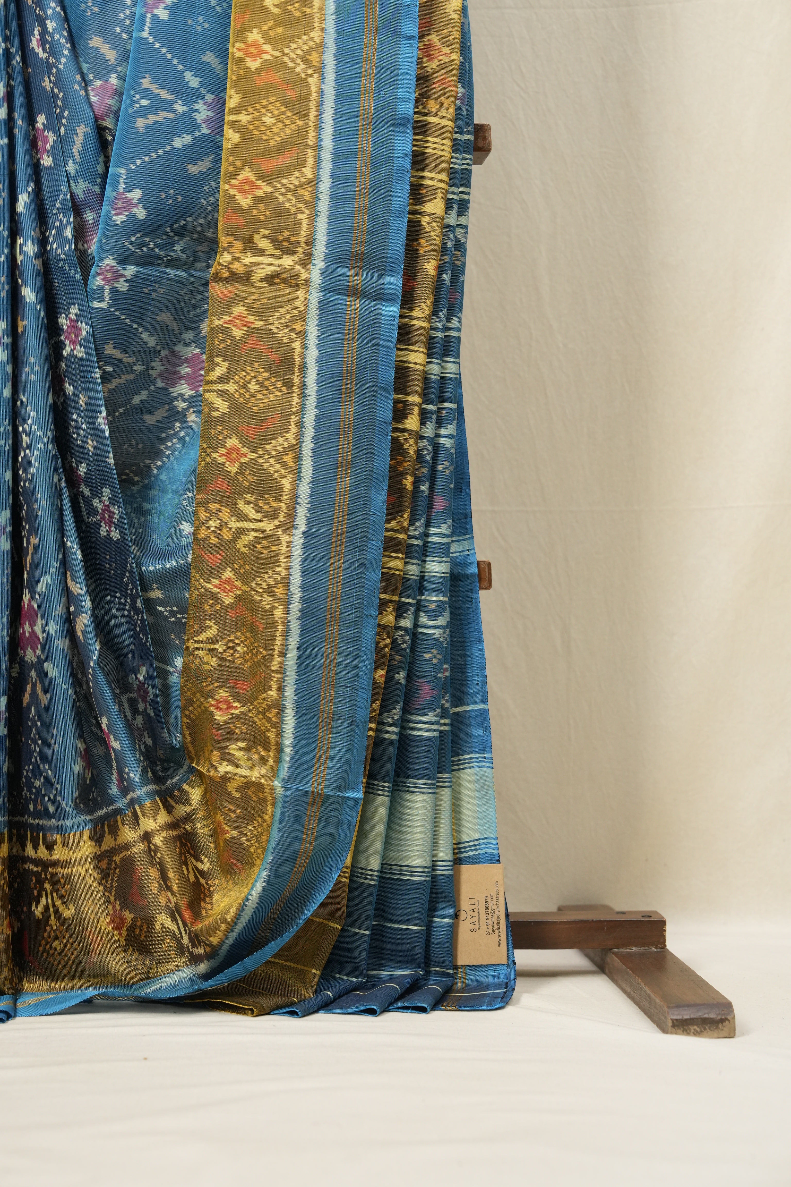 Peacock Blue Rajkot Patola Silk Saree - SRPBRPSS357