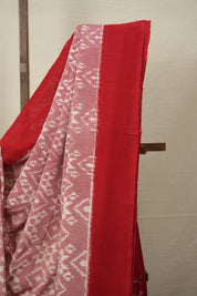 Pink White Pochampalli Cotton Ikat Saree - SRPWPCIS575