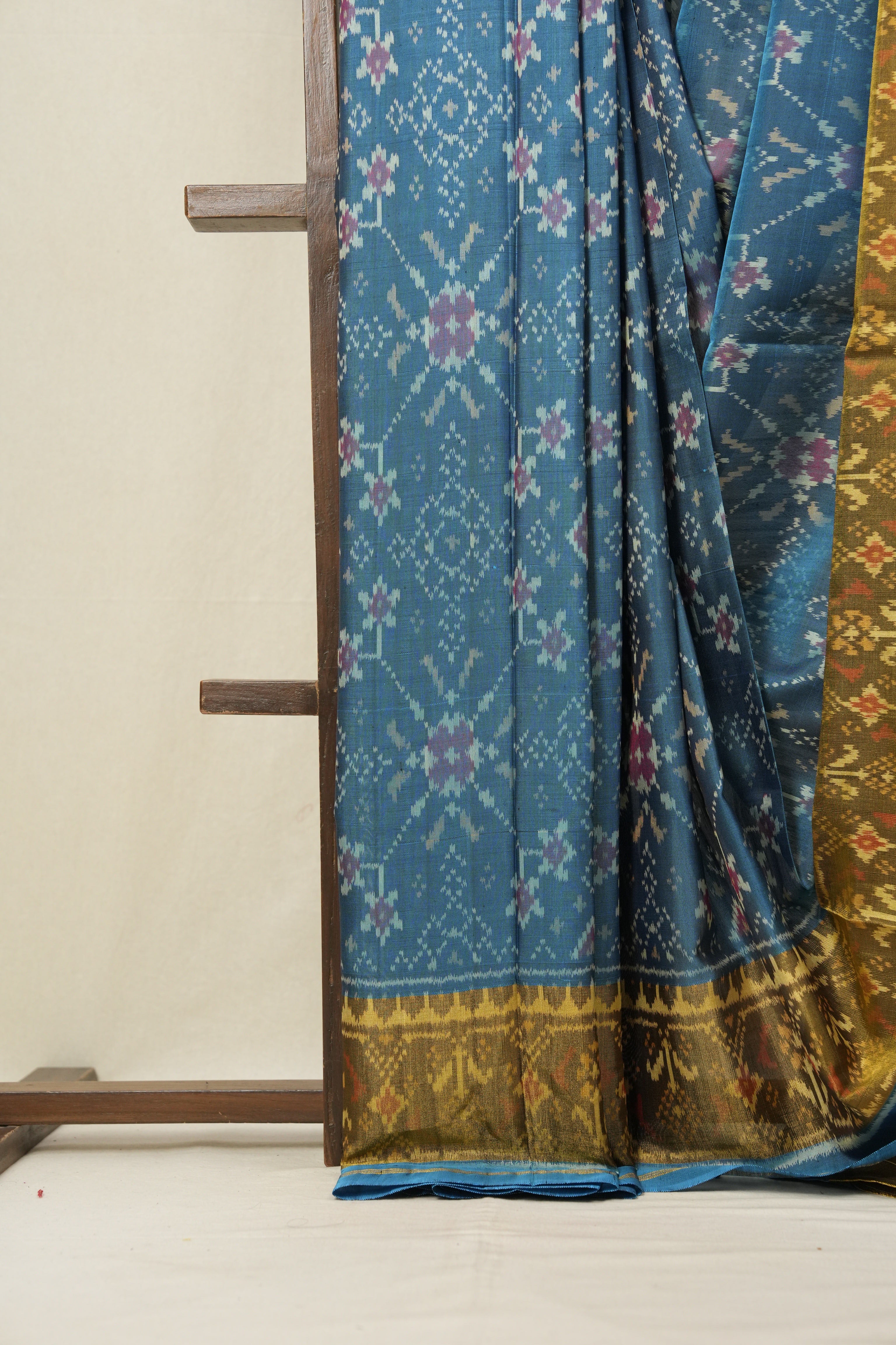 Peacock Blue Rajkot Patola Silk Saree - SRPBRPSS357