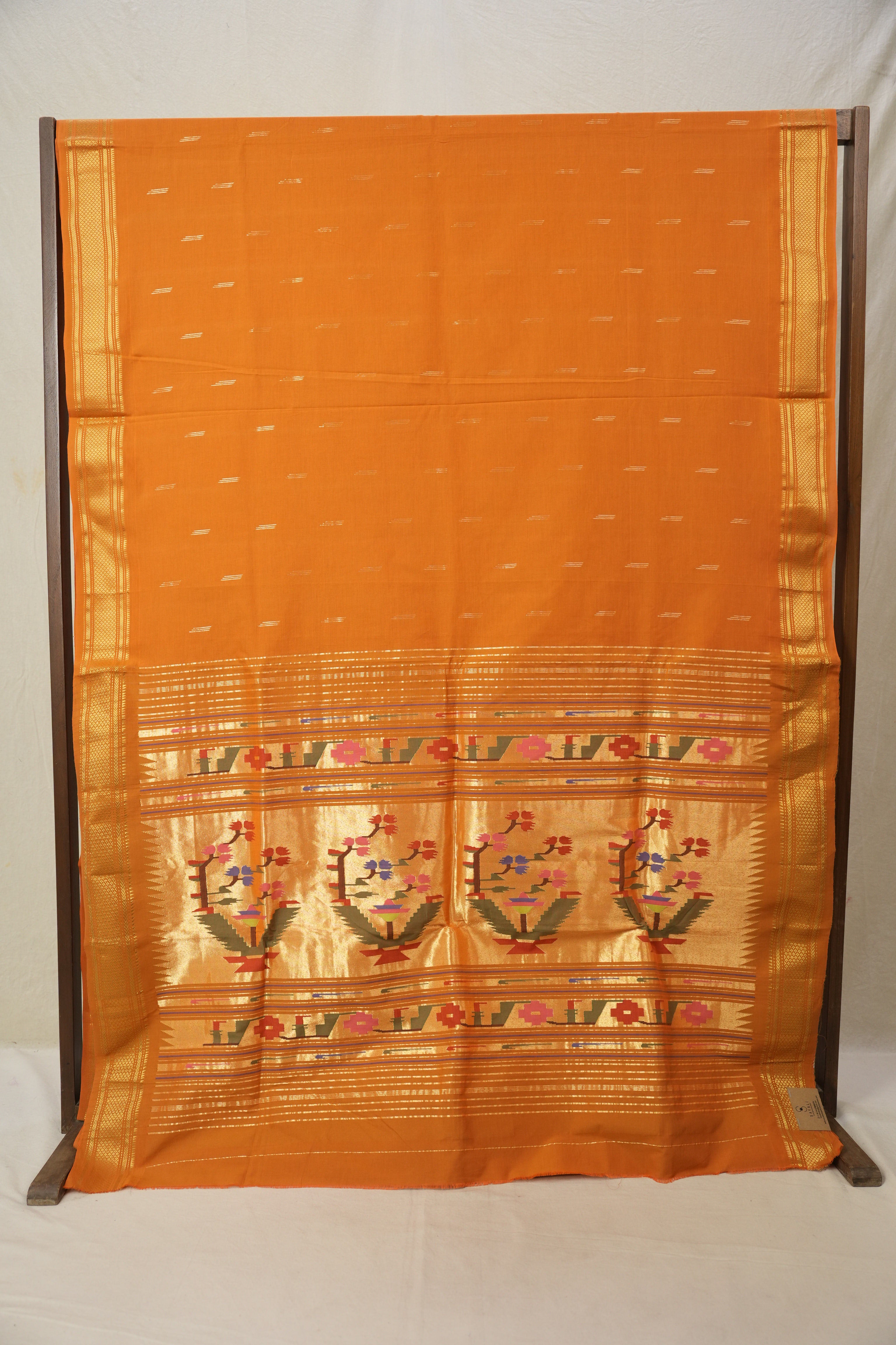 Orange Cotton Paithani Saree - SROCPS662