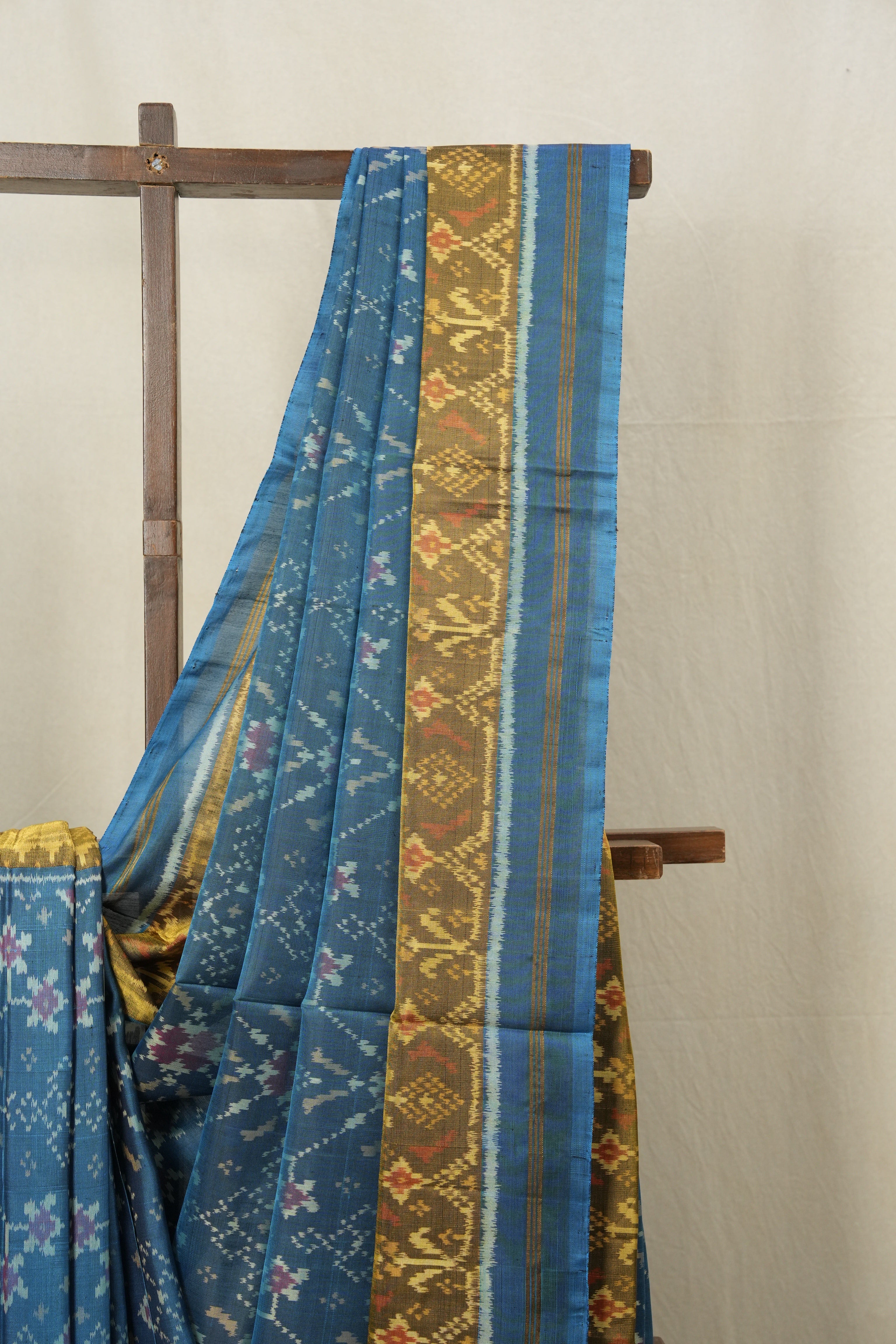 Peacock Blue Rajkot Patola Silk Saree - SRPBRPSS357