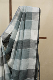Multicolor Linen Saree With Tassels - SRMLS492