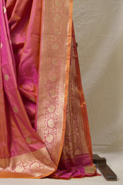 Peach-Pink Banarasi Silk Saree - SRPPBSS875