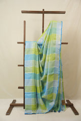 Multicolor Linen Saree With Tassels - SRMLS491