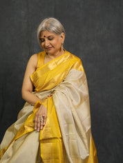 Ivory Soft Silk Saree - SRISSS431