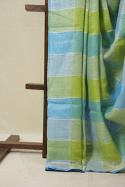 Multicolor Linen Saree With Tassels - SRMLS491