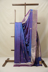 Two Tone Blue Banarasi Silk Saree - SRTTBBSS870