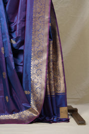 Two Tone Blue Banarasi Silk Saree - SRTTBBSS870