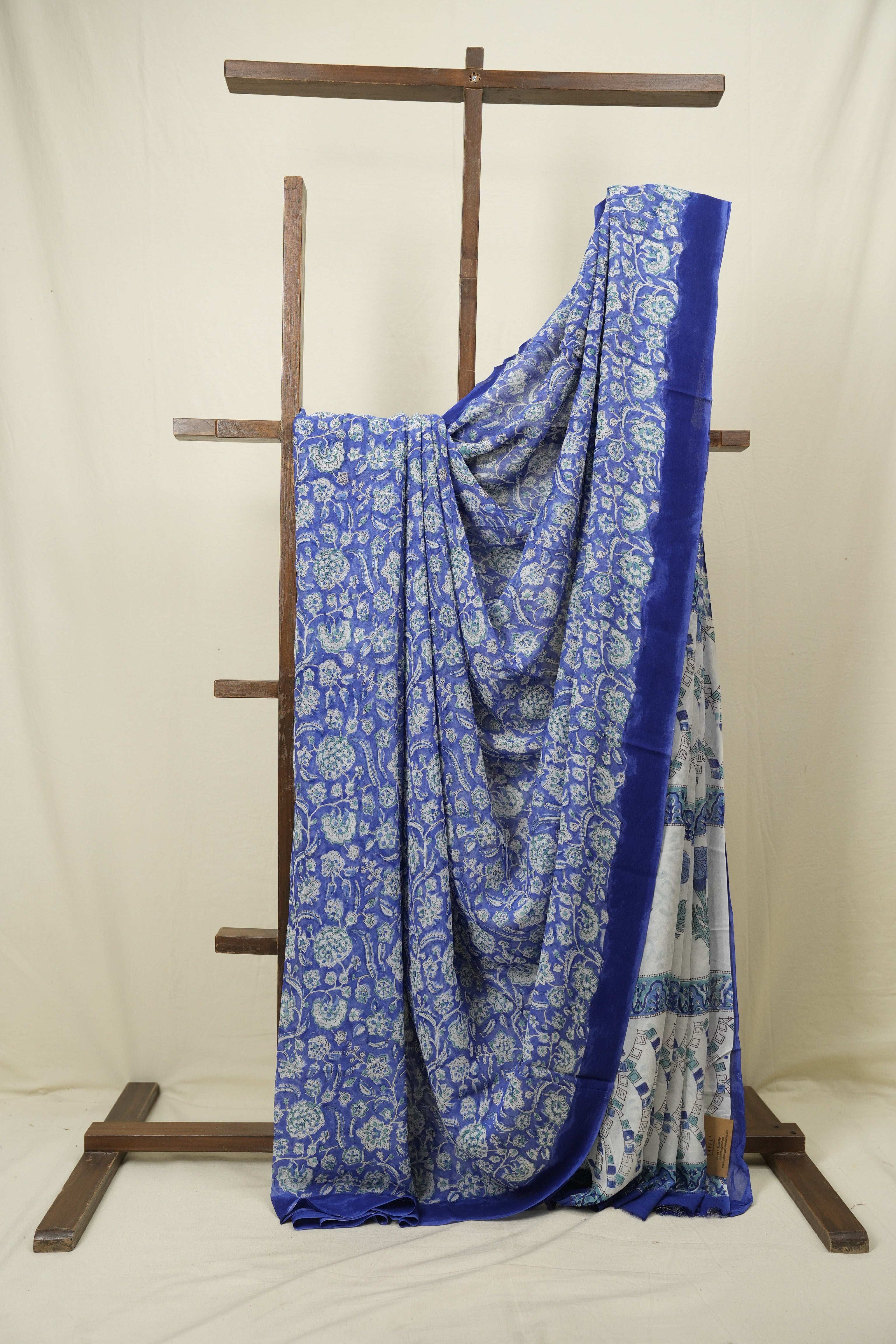 Blue HBP Chiffon Saree - SRBHCS57