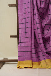 Orchid Purple Linen Saree With Tassels - SROPLS482