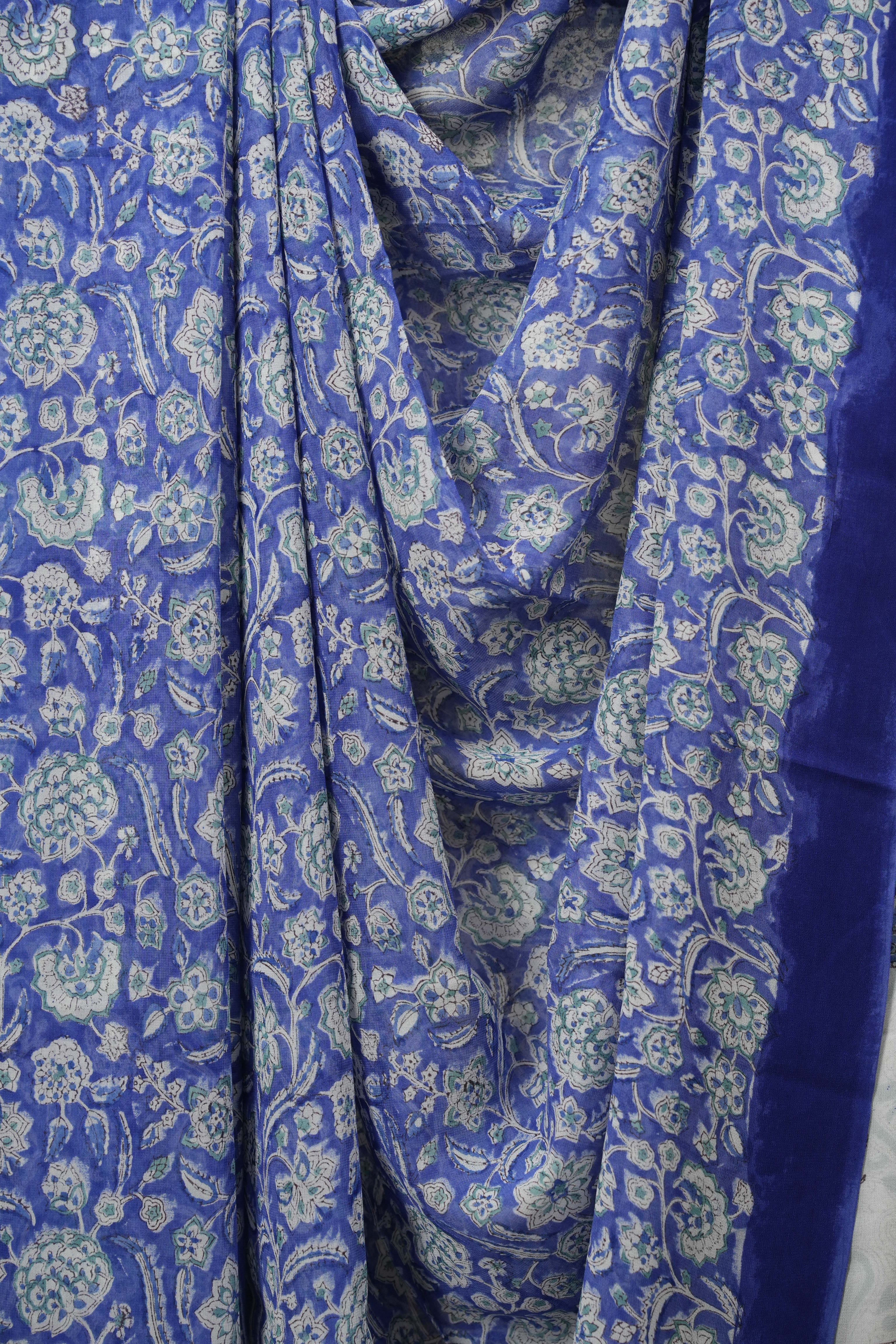 Blue HBP Chiffon Saree - SRBHCS57