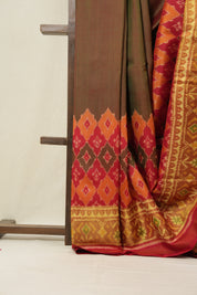 Moss Green Rajkot Patola Silk Saree - SRMGRPSS215