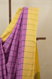 Orchid Purple Linen Saree With Tassels - SROPLS482