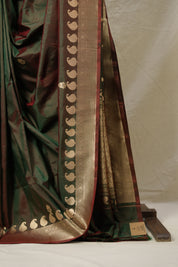 Two Tone Green Banarasi Silk Saree - SRTTGBSS873