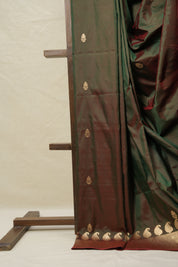 Two Tone Green Banarasi Silk Saree - SRTTGBSS873