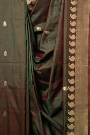 Two Tone Green Banarasi Silk Saree - SRTTGBSS873