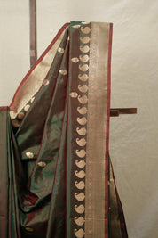 Two Tone Green Banarasi Silk Saree - SRTTGBSS873