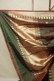 Two Tone Green Banarasi Silk Saree - SRTTGBSS873