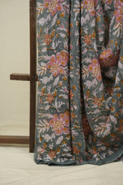 Teal Green HBP Chiffon Saree - SRTGHCS61