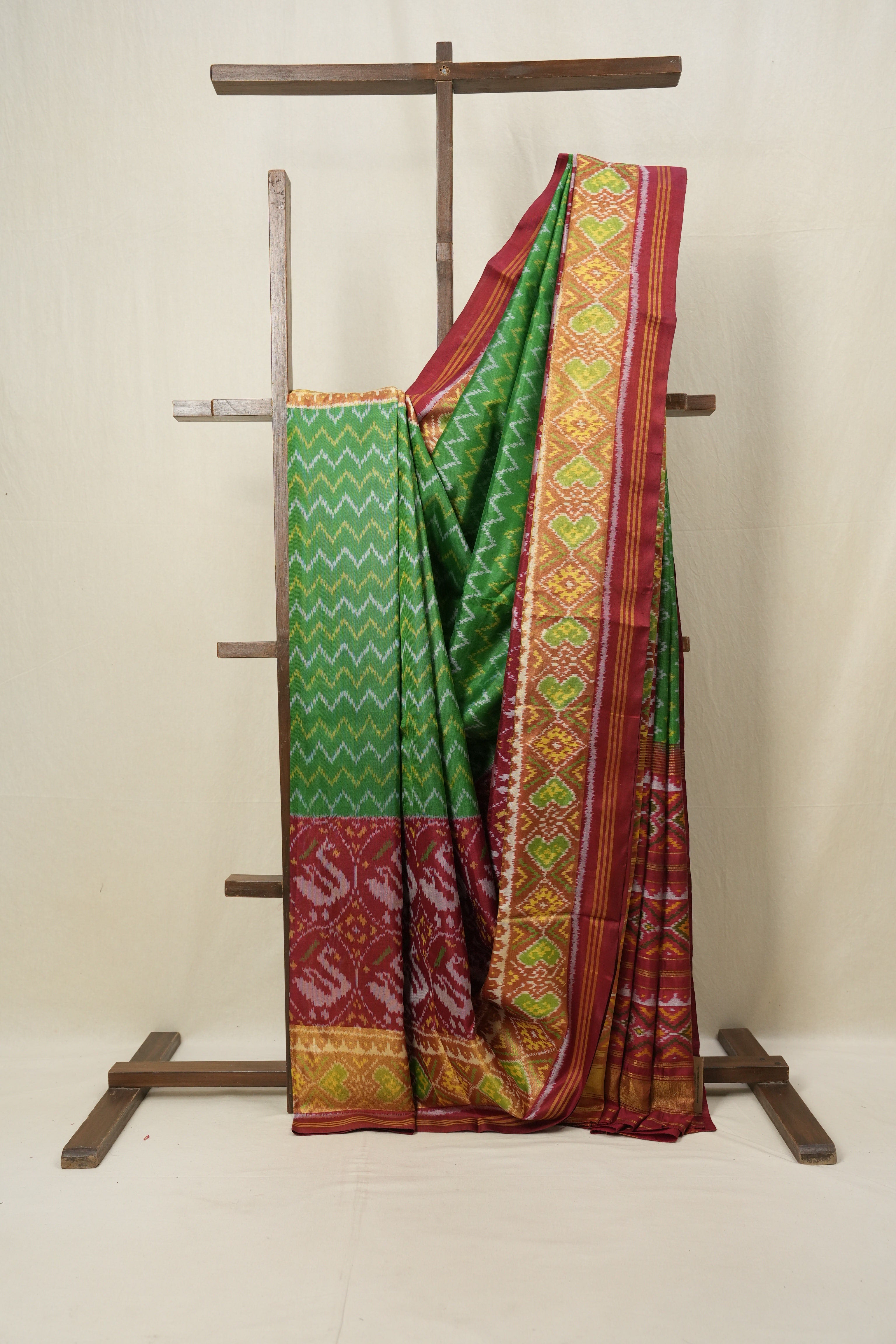 Green Rajkot Patola Silk Saree - SRGRPSS288