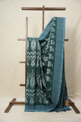 Rolex Green Pochampalli Cotton Ikat Saree - SRRGPCIS573