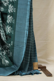 Rolex Green Pochampalli Cotton Ikat Saree - SRRGPCIS573
