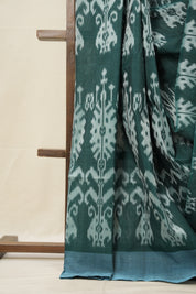 Rolex Green Pochampalli Cotton Ikat Saree - SRRGPCIS573