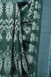 Rolex Green Pochampalli Cotton Ikat Saree - SRRGPCIS573