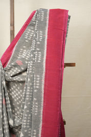 Grey Pochampalli Cotton Ikat Saree - SRGPCIS572