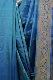 Peacock Blue Banarasi Silk Saree - SRPBBSS866