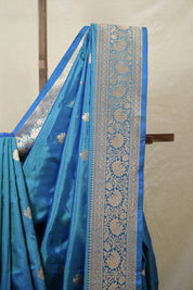 Peacock Blue Banarasi Silk Saree - SRPBBSS866